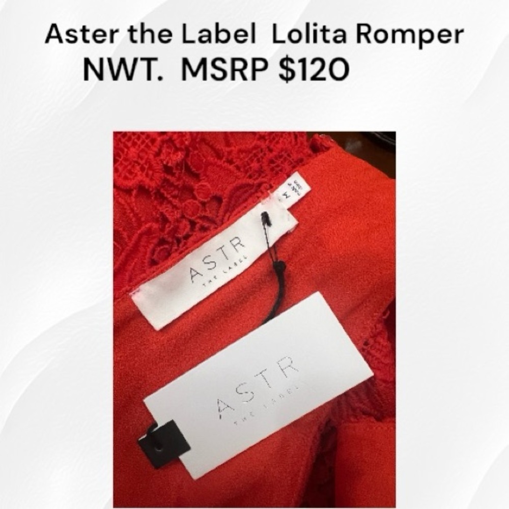 Aster the Label Lolita Romper Cold Shoulder NWT Size Medium MSRP $120 - Picture 4 of 5